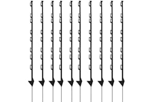 Komiprotect 10 pz PALI DI PLASTICA NERO PER RECINZIONi elettriche h 105