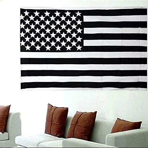 Exclusive 100% Cotton Black and white Vintage American Flag Tapestry, Indian Hippie Wall Hanging , Bohemian Bedspread, Mandala Cotton Dorm Decor Beach Cover up Throw Art By RoomyDeal 85 x 55 inch