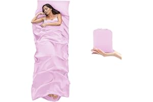 BREENHILL Sleeping Bag Liner Camping Sheets & Travel Sheet Hostels & Traveling Sleep Sack for Backpacking, Hotels Lightweight Single & Double Camping Sleeping Bag Liners with Zipper Comfortable