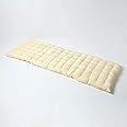 HOMESCAPES Cream Garden Bench Cushion 3 Seater Seat Pad for Patio Furniture Kitchen or Dining Bench Indoor & Outdoor Use Comfortable 100% Cotton Modern Tufted Style Thick Cushion 143cm Wide