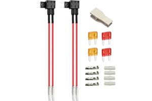 Gebildet 2pcs 12V/24V Pequeño Puerto Fusible Tap Add-a-Circuit, ATM Pequeño Piggy Back Blade Portafusibles con Doble Arnés de Cables, 4pcs (5A/10A) Fusible Pequeño y Extractor de Fusible