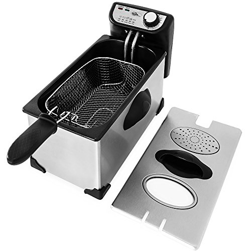 Edelstahl Friteuse Fritöse 4 Liter 2200 Watt zerlegbar Kaltzonen Fritteuse Friteuse INOX - 3