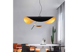 AHQX LED Pendentif Lampe Personnalité Créative Lampe Suspendue Feuille D'or Feuille D'or Noir Lampe Suspendue Chapeau Mode Lumières Hauteur Réglable Droplight Restaurant Étude De Cuisine Lustre Décoratif