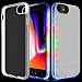 Produktbild LED Licht Hülle, rocontrip beleuchtet Telefon Fall mit Flash Light USB-Ladegerät Fall, kratzfestem PC Rückwand und stoßfest TPU Bumper Schutzhülle für iPhone X 6/7/8 Plus, weiß, for iPhone 6/7/8