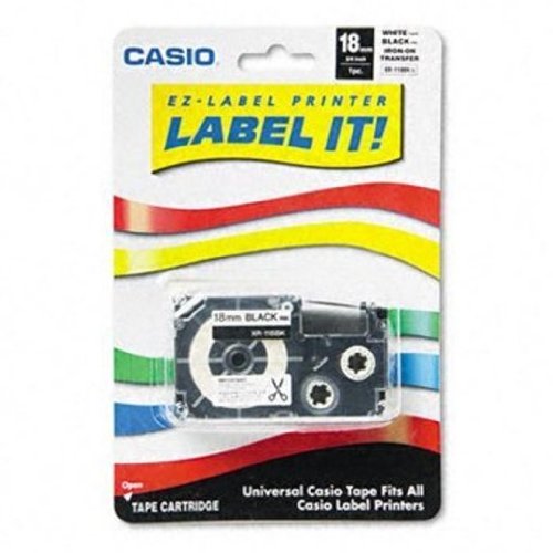 Preisvergleich Produktbild Casio XR118BKS Etikettendrucker Transferpapier Band 18mm Schwarz auf Wei
