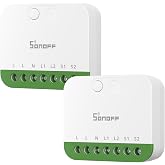 SONOFF MINI DUO, Matter sobre WiFi, Interruptor inteligente WiFi de 2 canales, carga total de 16A, control remoto y automatiz