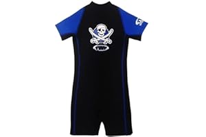 TWF INTERNATIONAL TWF Kids Shorty Wetsuit Short Sleeve Childrens Boys Girls UV Swim Suit Weather Protection Wet Suit