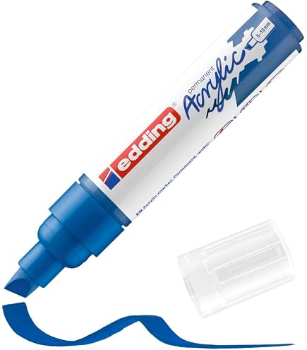 edding 5100 Marcatore Acrilico Medio, Grigio, 1a Vernice Waterproof, Punta Tonda 2-3Mm, Pennnarello per Disegno Su Tela, Carta, Legno,per Ciotoli