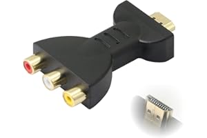 VMOJO HDMI zu RCA Adapter Konverter, HDMI zu 3RCA CVBS AV Composite Video Audio Adapter/Splitter, unterstützt 1080P, PAL, NTSC, für HD TV, ältere Fernseher, Kamera (Gelb, Rot, Weiß)
