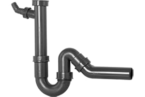 Cornat Tubos de tapón de Olor para fregaderos Pulgadas conexión para Dispositivo y Rama de 45° – Fabricado con plásticos reciclados – Embalaje reciclable / T353004R, Gris, 1 1/2 Zoll x 40 mm