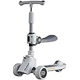 Neo Classic 5in1 Scooter for Kids - Wheel LED Lights, Adjustable Lean-to-Steer Handlebar, and Foldable Seat - Sit or Stand Ride with Brake Ages 1-12 Years Old