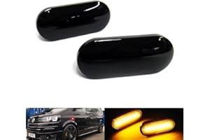 RZG 2x Black Smoked Lens Side Indicator Amber LED Marker Repeater Light For Amarok Bora Caddy Golf III IV B5 Polo Transporter T5 Multivan Up