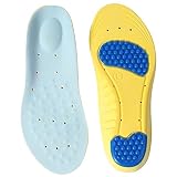 Plantillas de Gel, HiChange Plantillas Zapatos de gel con excepcional absorción de impactos y amortiguación en el metatarso y el talón al caminar o correr, Deportivas y Flexibles (L)