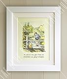 Winnie the Pooh FRAMED QUOTE PRINT, New Baby/Birth, Nursery Picture Gift, Pooh Bear, Christopher Robin, As soon as I saw you I knew an adventure was going to happen (White Frame)