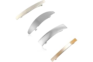 XHBTS 4 Set Lange und Dünne Handgemachte Haarspange Haarspangen, Metall Haarnadeln Französisch Styles Haarspangen Haarspangen für Frauen und Mädchen Silber Gold