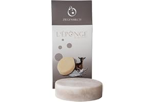LEPONGE L'ÉPONGE – Ziegenmilch Duschschwamm | Innovativer 4 in 1 Badeschwamm mit schäumender Naturseife, intensivem Duft und sanftem Peeling-Effekt. Naturschwamm für bis zu 30 Wäschen