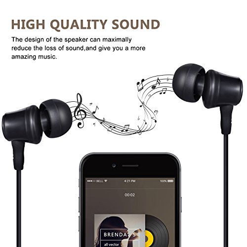 TOPLUS KopfhÃ¶rer In Ear KopfhÃ¶rer bass (UPDATE), TOPLUS in ears kopfhÃ¶rer kopfhoerer in ear bass inklusive Mikrofon Rufannahmetaste fÃ¼r Iphone Samsung Smartphones Tablets MP3-Player usw(Schwarz)