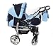 3-in-1 Travel System incl. Baby Pram with Swivel Wheels, Car Seat, Pushchair & Accessories, Navy Blue & Blue