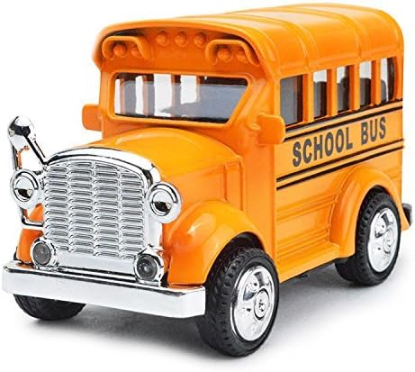 School Bus Die Cast, Classic Diecast Model Cars, Pull Back Vehicle Toys with Lights and Sounds 1:36 scale (Yellow)