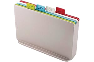 Joseph Joseph Index Plastic Chopping Board Set Large, Silver - Set of 4