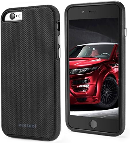 Veatool iPhone 6 case, Shock Proof Ultra Rugged Rubber Dual Layer Case for iPhone 6s (4.7 inch),Black