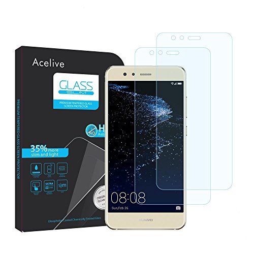 Huawei P10 Lite Panzerglas, Acelive 2 Stück Gehärtetem Glas Panzerfolie Schutzfolie Displayschutzfolie Folie für Huawei P10 Lite (Bewusst Kleiner Als Das Display, Da Dieses Gewölbt Ist)