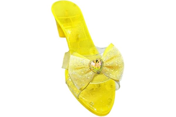 Harilla Chaussures de Princesse à Enfiler, déguisement, décoratives Brillantes, multifonctionnelles, Sandales en gelée pour Filles, Jeu de rôle pour, Jaune