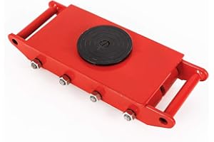 HAUTOUR Suspensión de transporte 12T para cargas pesadas, rodillo industrial, transporte de máquinas, ruedas de carga blindado de poliuretano, 12T, color rojo