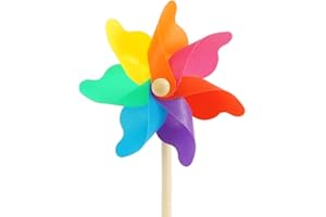 CIM Windspiel - Moulin 14 Rainbow - UV-beständig und wetterfest - Windrad: Ø14cm, Standhöhe: 32cm - fertig aufgebaut inkl. Standstab