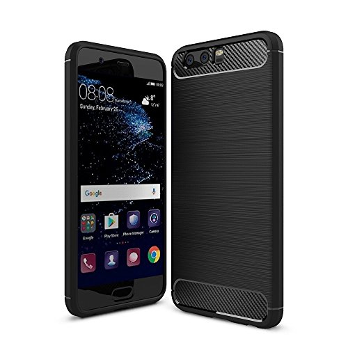 Huawei P10 Hülle Case, Elekin Soft-Flex Capsule Premium Schwarz TPU Handyhülle Schutzhülle Schmaler Telefonschutz für das Huawei P10 - Schwarz