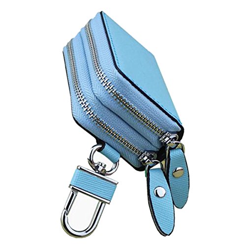 Preisvergleich Produktbild Jia Qing Damen-Männer Neutrale PU-Leder-Reißverschluss Großer Kapazitäts-Multifunktions-Schlüssel...