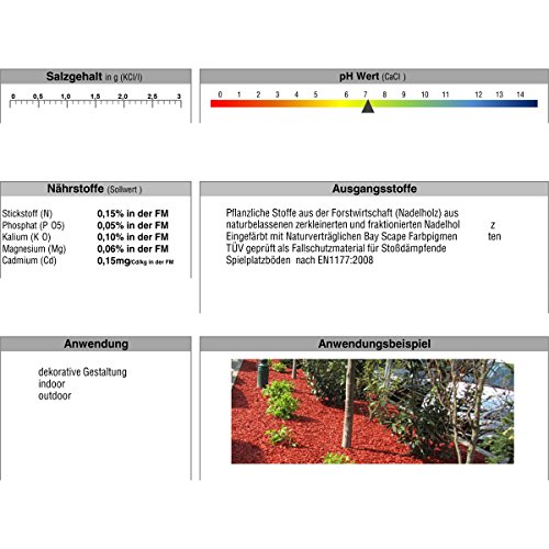 Rindenmulch Dekor Mulch 50L ziegelrot Garten Deko-Mulch rot 50 Liter Dekormulch - 2