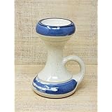 Handgefertigter Henkelleuchter aus Keramik, handbemalt, Höhe: 12 cm