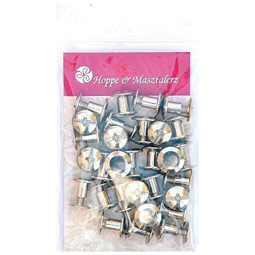 30 Schraubnieten Gürtelschrauben Buchschrauben Chicagoschrauben Nieten zum Schrauben 5MM nickel-glänzend - 3