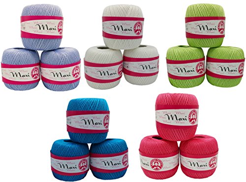 3 x 100 Gramm Häkelgarn, 100% Baumwolle merzerisiert, 300 Gramm Filet-Garn , Farben zur Auswahl (grau) - 2