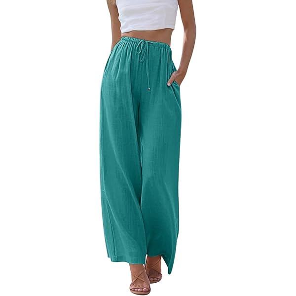 Fakanhui Dames linnen geklede werk casual broek zomer zakelijke