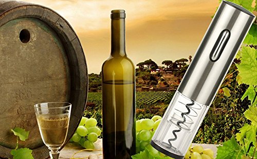 Automatisch Elektrischer Weinöffner Flaschenöffner Korkenzieher mit Folienschneider Wein Stopfen LED Beleuchtet Silber - 6