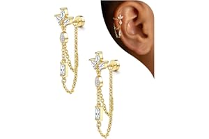 Adramata 925 silver örhängen dam allergivänliga CZ örhängen piercing öra brosk helix piercing tragus örhängen dam silver