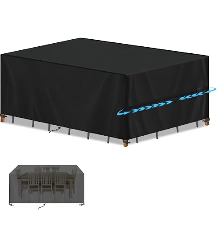 Layoomiety Gartenmöbel Abdeckung 160x160x80 Cm – Wasserdicht, 420D Oxford, Mit Schnallen & Spannkordel