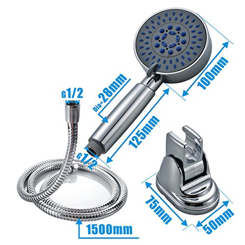 Badaccessoires von BONADE – ABS Handbrause mit Schlauch und Brausenhalter Duschkopf Duschbrause 3 Strahlarten - 4