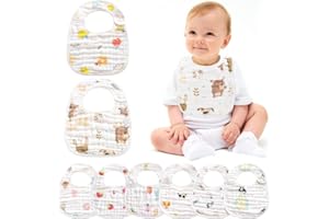 GothicBride Zestaw 8 sztuk, śliniaczki do ząbkowania dla niemowląt, uniseks, regulowane, super chłonne chusty dla niemowląt 100% bawełna | Pakiet Bandana na śliniaczki | Śliniaki niemowlęce