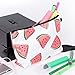 Women's Girls Make Up Bag Wash Bag Toiletry Cosmetics Wallet Pencil Pen Holder Organiser Pouch Case (L22 x H14 x W8 cm, Watermelon White)
