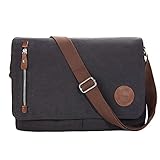 Gibgas 15,6 Zoll Canvas Umhängetasche Herren Laptoptasche...