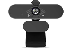 WHJC 1080p Webcam for PC with Microphone, Plug and Play USB Camera with 360° Rotating Base, Full HD 1080P Streaming Webcam Work for PC,Mac,Laptop,Tablet,XBox,Zoom,FaceTime