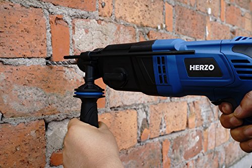 HERZO Expert 900W 3.0 J Bohrhammer mit Bohrer+Meissel 5 Stk SDS-Plus (bis 26 mm Bohr-Ø) Tiefenanschlag, Zusatzhandgriff, Koffer, Staubschutzkappe - 7
