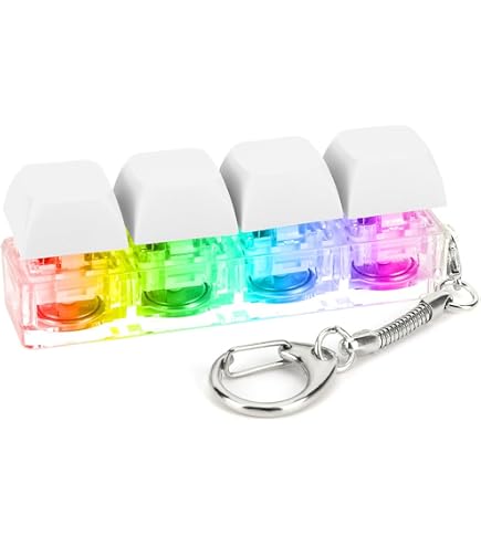 Jouet Fidget Clavier Anti-stress - Porte-clé, Boutons Cliquables, Couleur Rose/bleu, Matériau PBT
