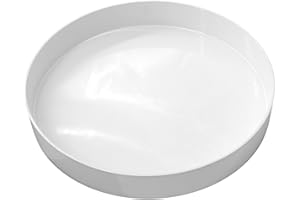 ‎SPETEBO Kerzentablett rund weiß Hochglanz - 25 cm - Dekotablett glänzend mit Rand - Kellnertablett Dekoteller Kerzenteller Mehrweg Tablett für Dekorationen Geschenke Weihnachten