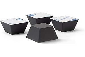 Dynavox Silikon-Elastomer Dämpfer EDS20 4er-Set, Universal Absorber-Füße für HiFi Geräte, Lautsprecher, Verstärker, Subwoofer und Plattenspieler, Vibrationsdämpfer mit 3M-Klebefläche, schwarz