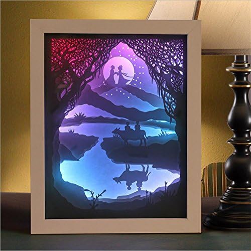 Lh&amp;Fh Home Stereo Three-dimensional Creative Paper Sculpture Light Photo Frame Painting Cowboy Weaving Decorative Painting