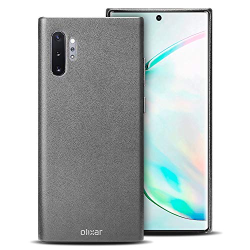 Olixar Funda Samsung Galaxy Note 10 Plus 5G Cuero Auténtico - Compatible con Carga inalámbrica - Gris